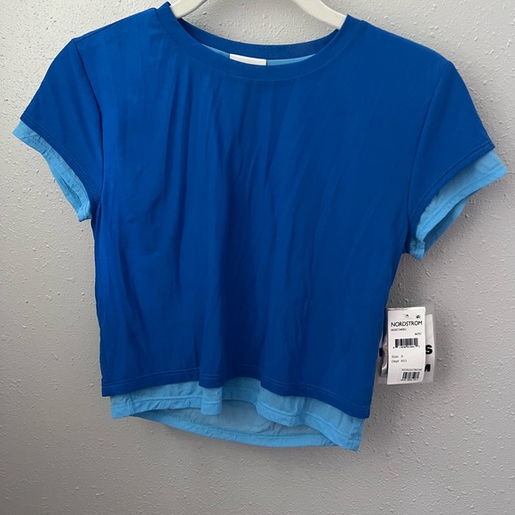 New Simon Miller Women's Gamma Mesh T-Shirt in Blue Blue Size Small - Picture 4 of 10